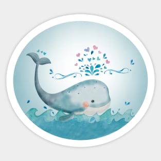 Whale: cute whale swimming Sticker